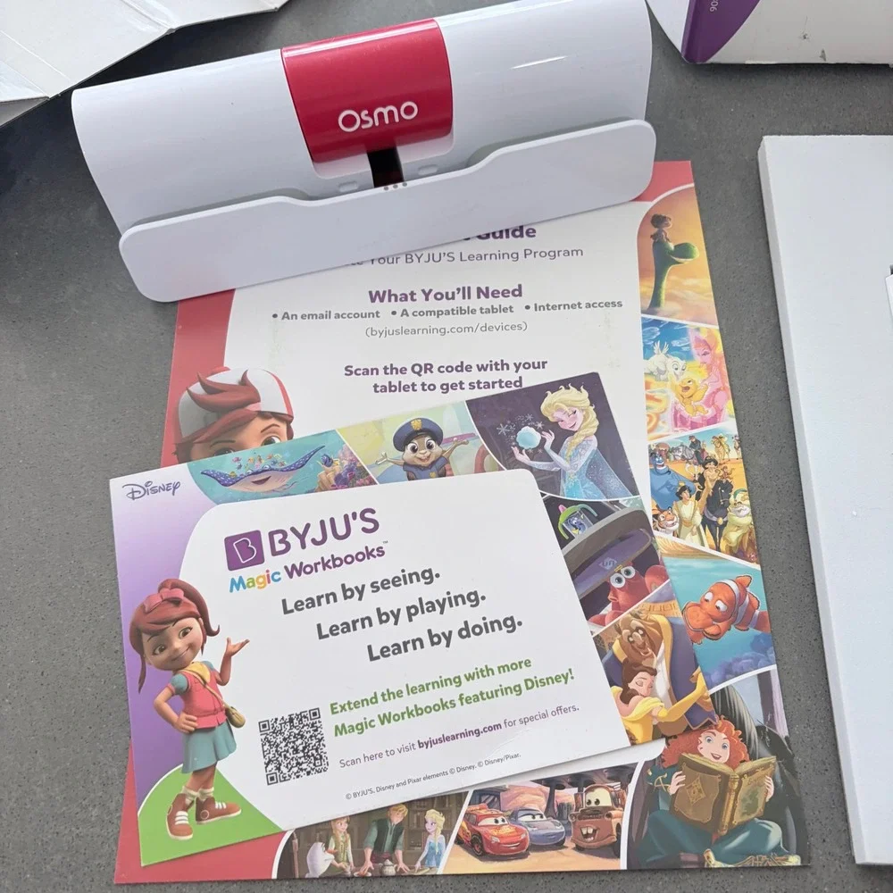 Disney BYJU'S Learning Kit Grade 2 Osmo Magic Workbooks Math Reading iPad Base